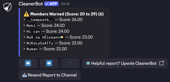 CleanerBot inactivity report inactives